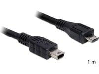 Delock - USB-kabel - mini-USB Type B (hann) til Micro-USB type B (hann) - USB 2.0 - 1 m - svart