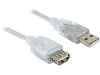DeLOCK 82239, 1,8 m, USB A, USB A, USB 2.0, Uros/naaras, Valkoinen
