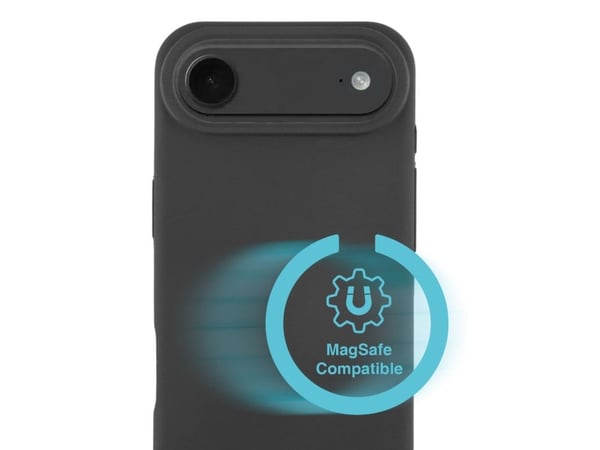 4smarts Cupertino - Baksidedeksel for mobiltelefon - MagSafe-samsvar - silikon - svart - for Apple iPhone Air
