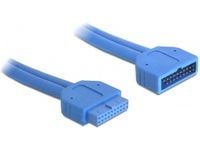 Delock USB 3.0 Pin Header - USB-forlengelseskabel - 19-pins USB 3.0-plugg (hann) til 19-pins USB 3.0-plugg (hunn) - USB 3.0 - 45 cm - blå