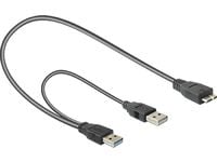 Delock - USB-kabel - USB-type A (hann) til USB (kun strøm), Micro-USB Type B (hann) - USB 3.0 - 20 cm
