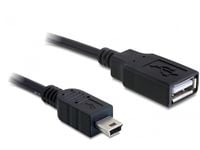 Delock - USB-kabel - USB (hunn) til mini-USB type B (hann) - USB 2.0 - 50 cm - svart