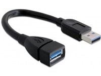 DeLOCK - USB-jatkojohto - USB Type A (uros) - USB Type A (naaras) - USB 3.0 - 15 cm - musta