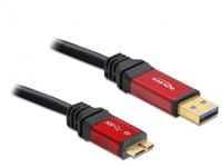 Delock Premium - USB-kabel - USB-type A (hann) til Micro-USB Type B (hann) - USB 3.0 - 5 m - svart