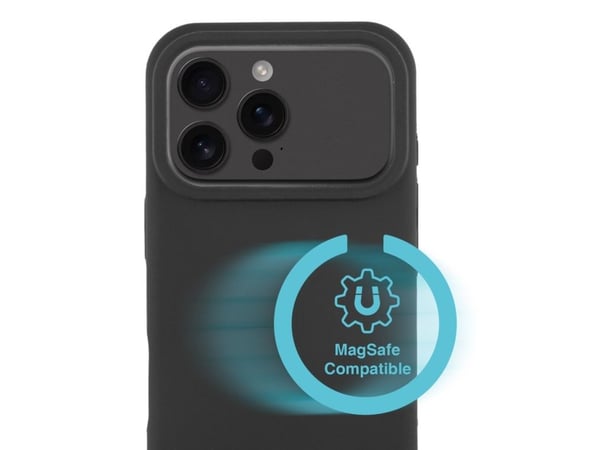4smarts Cupertino - Baksidedeksel for mobiltelefon - MagSafe-samsvar - silikon - svart - for Apple iPhone 17 Pro Max