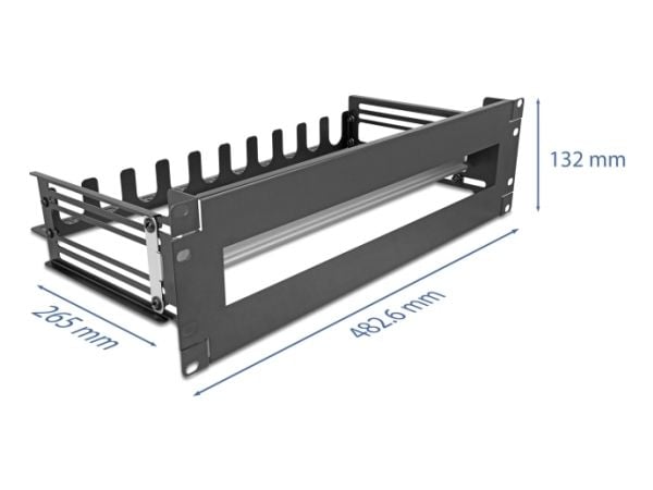 DeLOCK 67282, Circuit-breaker panel, Metalli, musta, 1 kpl