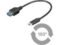 MicroConnect - USB-kabel - USB-type A (hunn) til 24 pin USB-C (hann) - USB 3.1 Gen1 - 20 cm - svart
