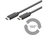 MicroConnect - USB-kabel - 24 pin USB-C (hann) til 24 pin USB-C (hann) - USB 3.1 Gen 2 - 50 cm - 4K-støtte - svart