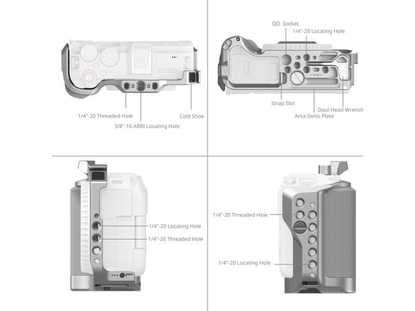 SmallRig 5428, 136,8 mm, 53 mm, 96 mm, 175 g, 162 mm, 122,5 mm