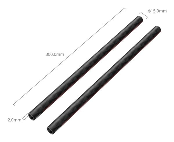 SmallRig 5212, Bunnplate/kameraplate/stenger, Sort, Karbonfiber, 15 mm, 300 mm, 15 mm