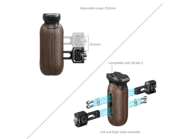 SmallRig 5238, Kamerahåndtak, Sort, Brun, Aluminium, Tre, 15 kg, 1/4, 3/8", 86,3 mm