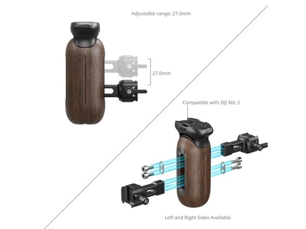 SmallRig 5239, Kamerahåndtak, Sort, Brun, Aluminium, Tre, 15 kg, 1/4", 79,8 mm