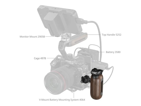 SmallRig 5239, Kamerahåndtak, Sort, Brun, Aluminium, Tre, 15 kg, 1/4", 79,8 mm