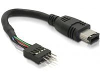 DeLOCK - IEEE 1394-kabel - 6-PIN FireWire (hann) til IEEE 1394 koblingsboks (hann) - 16,5 cm