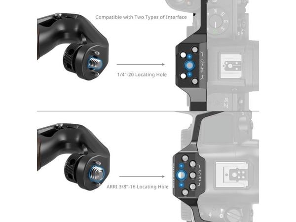 SmallRig 5252, Toppgrep, Sort, Brun, Aluminium, Tre, 1/4, 3/8", 165,1 mm, 32 mm