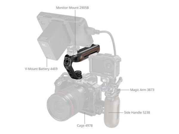 SmallRig 5252, Toppgrep, Sort, Brun, Aluminium, Tre, 1/4, 3/8", 165,1 mm, 32 mm