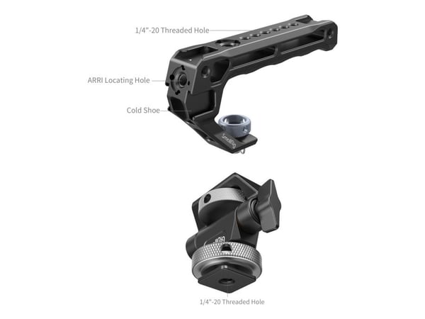 SmallRig 5322, Toppgrep, Sort, Aluminium, Silikon, Rustfritt stål, 1/4, 3/8", 135 mm, 52,6 mm