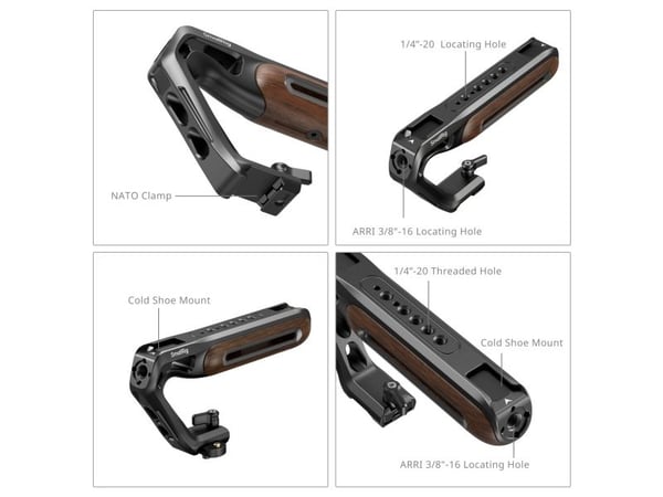 SmallRig 5251, Toppgrep, Sort, Brun, Aluminium, Tre, 15 kg, 1/4, 3/8", 165,1 mm
