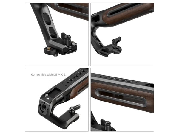 SmallRig 5251, Toppgrep, Sort, Brun, Aluminium, Tre, 15 kg, 1/4, 3/8", 165,1 mm
