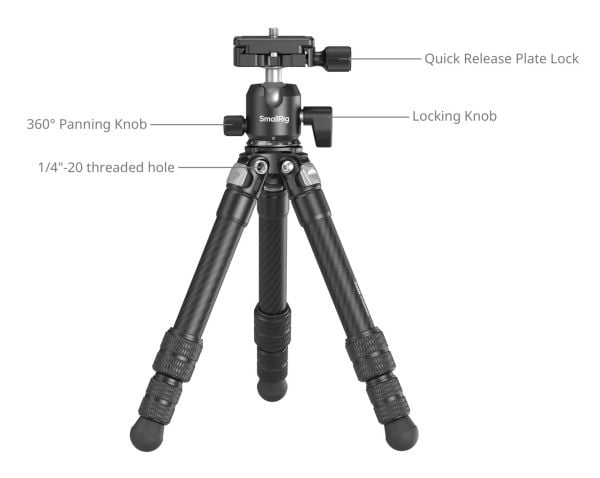 SmallRig 5026, 3 jalkoja, musta, 39,5 cm, 483,9 g