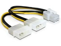 Delock - Strømkabel - 6 pin PCIe-strøm (hun) til 4-PIN intern strøm (han) - 15 cm