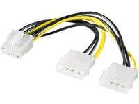 MicroConnect - Virtalähdesovitin - 4-PIN sisäinen virta (uros) 8-pinniseen PCIe-virtalähteeseen (naaras)