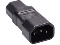 MicroConnect - Strømkoblingsadapter - IEC 60320 C14 til IEC 60320 C15 - 250 V - 15 A - svart