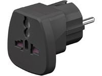 MicroConnect - Strømkoblingsadapter - NEMA 1-15, Europlug, DK 2-5A (hunn) til CEE 7/4 (hann) - svart