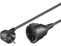 MicroConnect - Jatkojohto sähköverkkoa varten - CEE 7/7 (naaras) - CEE 7/7 (uros) - AC 250 V - 10 m - 90° liitin - musta - musta