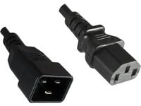 MicroConnect - Jatkojohto virralle - IEC 60320 C20 - IEC 60320 C13 - 1 m - musta