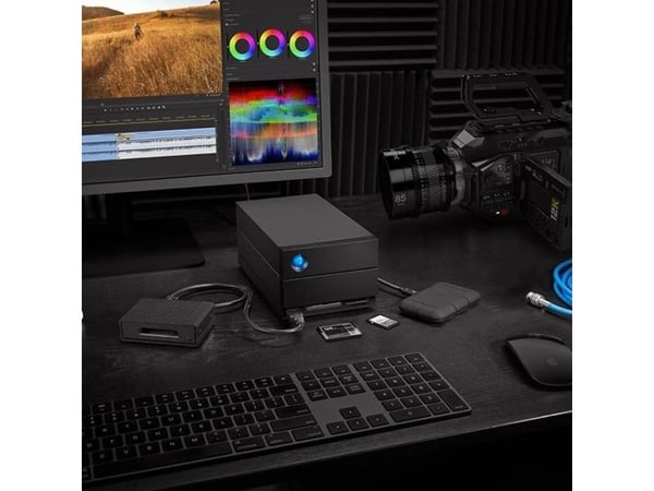 LaCie 2big Dock - Harddiskarray - 60 TB - 2 brønner (SATA-600) - HDD 30 TB x 2 - Thunderbolt 4, USB 3.2 Gen 2 (ekstern) - med 5-års Rescue Data Rec...