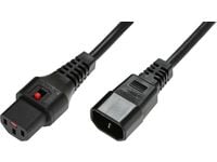 MicroConnect - Jatkojohto virralle - IEC 60320 C14 - IEC 60320 C13 - 2 m - musta