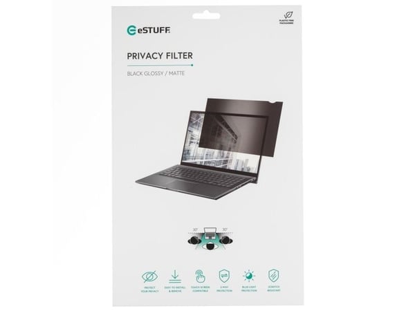 eSTUFF GLBE14318182, 35,6 cm (14"), 16:9, Laptop, Rammeløst skjermfilter, Blank/Matt, Anti-gjenskinn