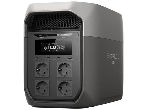 EcoFlow DELTA 3 Max, Litiumjärnfosfat (LiFePo4), AC, Cigarr tändare, Solar, 2048 wh, 2400 W, 220 - 240 V, 11 - 60 V