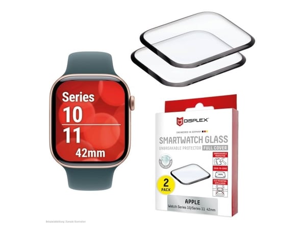 Displex 02144, Skjermbeskytter, Smartklokke, Gjennomsiktig, Apple, Apple Watch 11/10 (42mm), Herdet glass