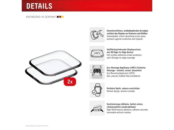 Displex 02148, Skjermbeskytter, Smartklokke, Gjennomsiktig, Apple, Apple Watch Ultra 3/Ultra 2/Ultra (49mm), Herdet glass