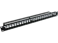MicroConnect - Koblingspanel - svart - 1U - 19" - 24 porter