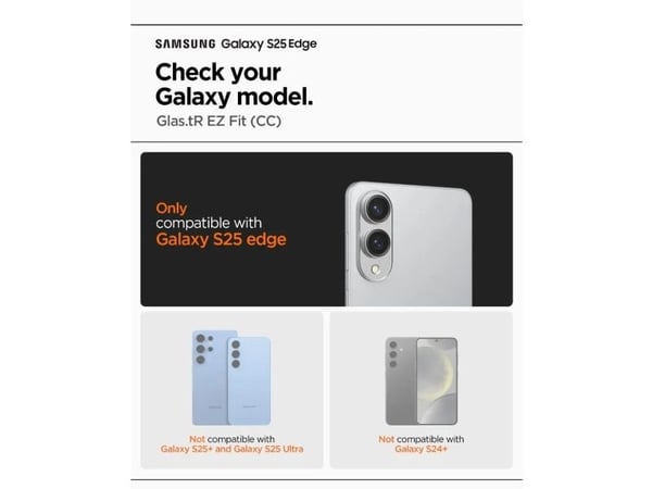 Spigen Glas.tR EZ Fit Pro HD, Samsung, S25 Edge, Transparent, 1 styck