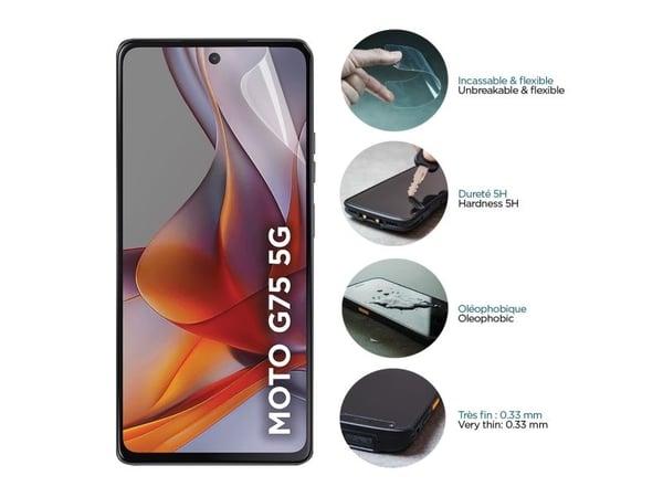 Mobilis 036348, Motorola, Moto G75, Smussavvisende, Fettbestandig, Ripebestandig, Støtsikker, 1 stk