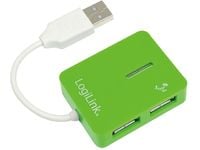LogiLink USB 2.0 4-Port Hub, 480 Mbit/s, Grønn, Windows 98SE/ME/200/XP/Vista/2003/7, 450 g