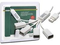 DIGITUS DA-70216 Slim Spider USB Hub - Hubb - 4 x USB 2.0 - skrivbordsmodell