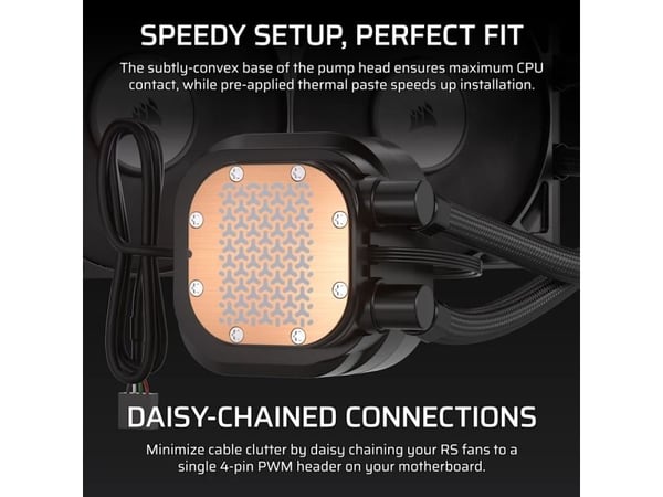 Corsair Nautilus 360 RS, All-in-one-nesteenjäähdytin, 12 cm, 2100 RPM, musta