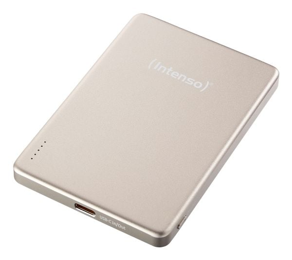 Intenso MW5000, 5000 mAh, Lithium Polymer (LiPo), Power Delivery, Programmable Power Supply (PPS), Trådløs lading, 3,85 V, Sjampagne