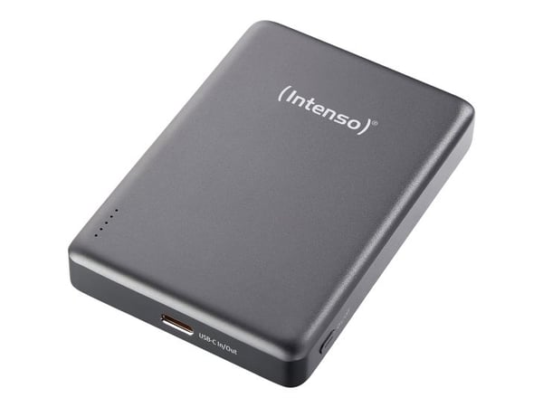 Intenso MW10000, 10000 mAh, Lithium Polymer (LiPo), Power Delivery, Programmable Power Supply (PPS), Trådløs lading, 3,85 V, Grå