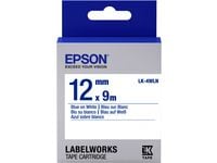 Epson LabelWorks LK-4WLN - Blått på vitt - Rulle (1,2 cm x 9 m) 1 kassett(er) etiketttejp - för LabelWorks LW-1000, 300, 400, 600, 700, 900, K400, ...