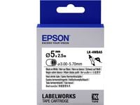 Epson LabelWorks LK-4WBA5 - Svart på vitt - Rulle (0,5 cm x 2,5 m) 1 rulle (rullar) rör - för LabelWorks LW-1000, 300, 400, 600, 700, 900, K400, Z5...