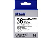 Epson LabelWorks LK-7WB2 - Svart på hvitt - Rull (3,6 cm x 1,5 m) 1 rull(er) magnetiske etiketter - for LabelWorks LW-1000, LW-300, LW-400, LW-600,...