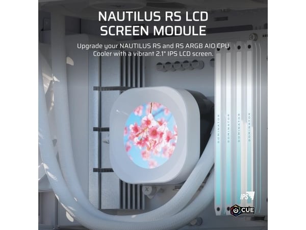 Corsair Nautilus RS, Skjerm, Hvit, Væskekjølesystem, 78 mm, 78 mm, 22,3 mm