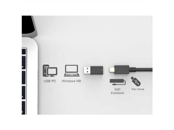 ROLINE 12.03.2998, USB-A, USB-C, musta, ruostumaton teräs
