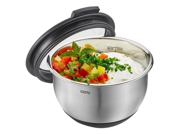 GEFU MUOVO, Bolle, Rund, 0,6 l, Sort, Rustfritt stål, Akasietre, Støpejern, Suppe